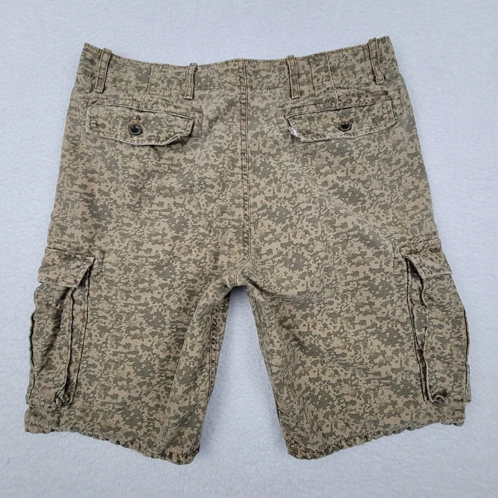 Levis Cargo Camo Shorts Mens 32 Cotton‎ Military Distressed Army Green READ